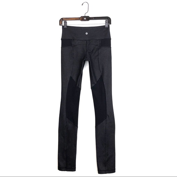 lululemon athletica Pants - COPY - Lululemon Denim Style Straight Black Moto Leggings
